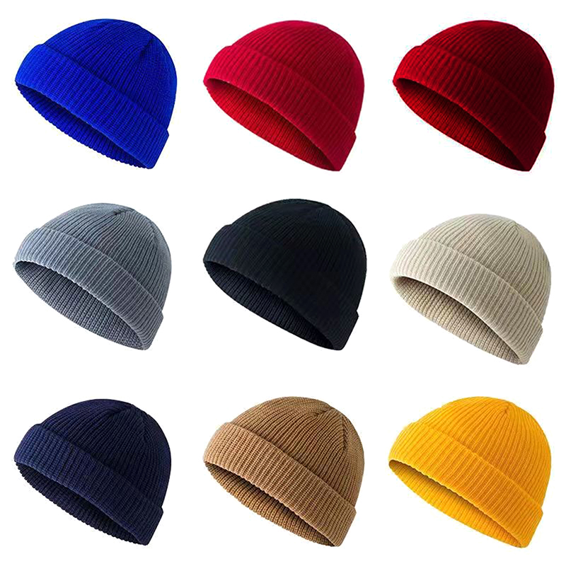 Beanie Cuffed Knit - Winter Warm Unisex Wool Beanies Caps
