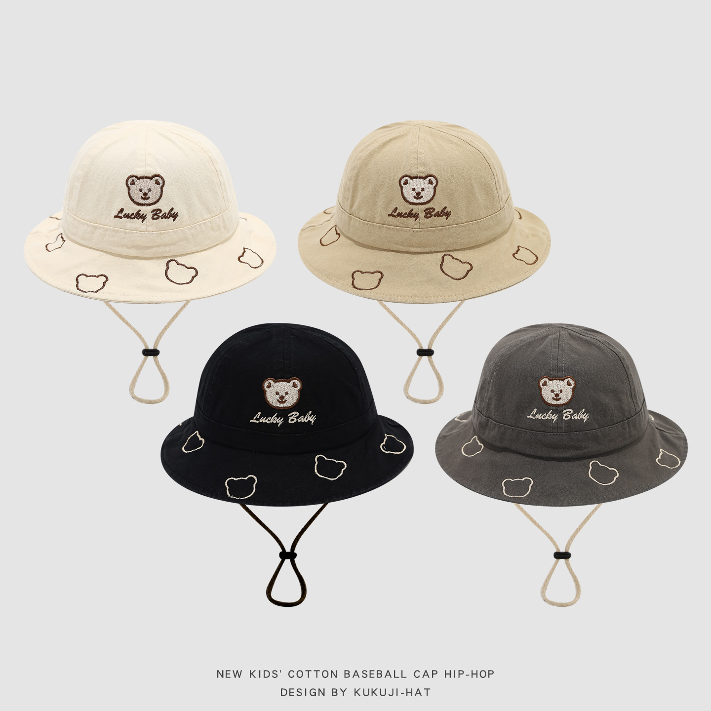 2026 Cute Cartoon Bear Baby Bu - огляд і ціна Bucket Hat Cotton