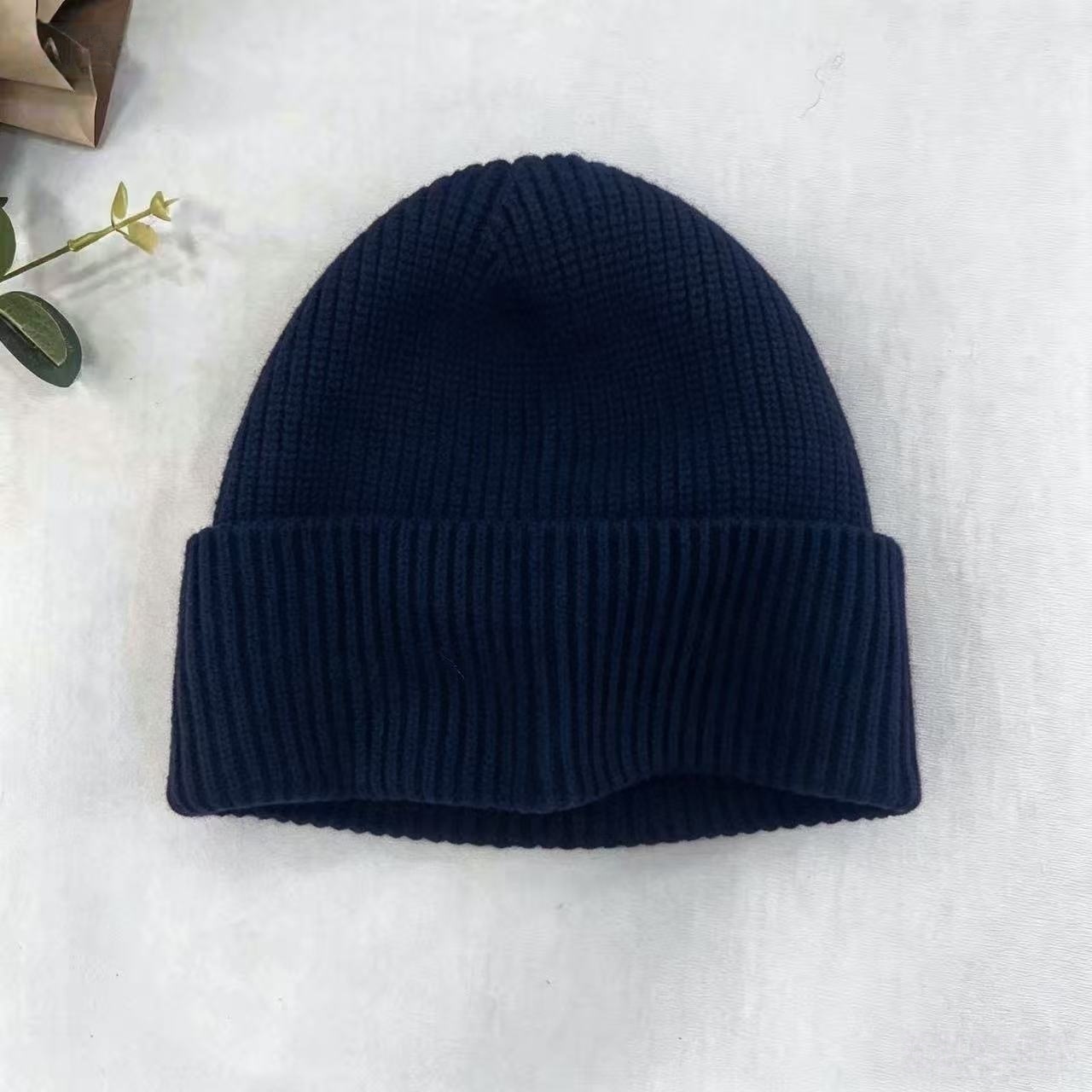 Navy Blue Ribbed Knit Thermal  - огляд і ціна Beanie Cuffed Knit