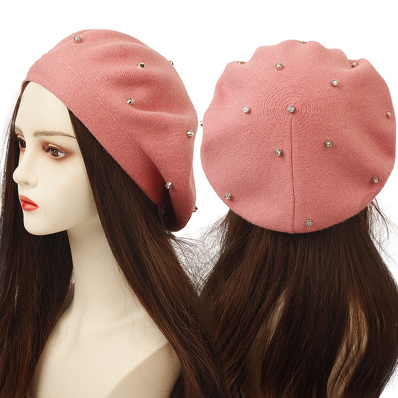 Women's Colour Rhinestones Ber - огляд і ціна Beret French Wool