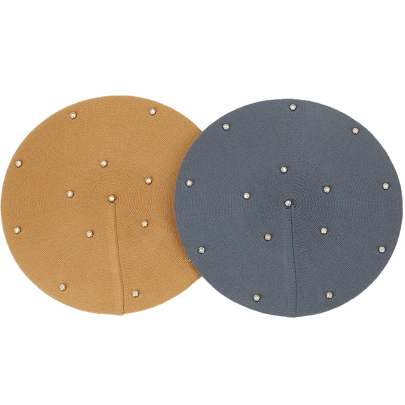 Women's Colour Rhinestones Ber - огляд і ціна Beret French Wool