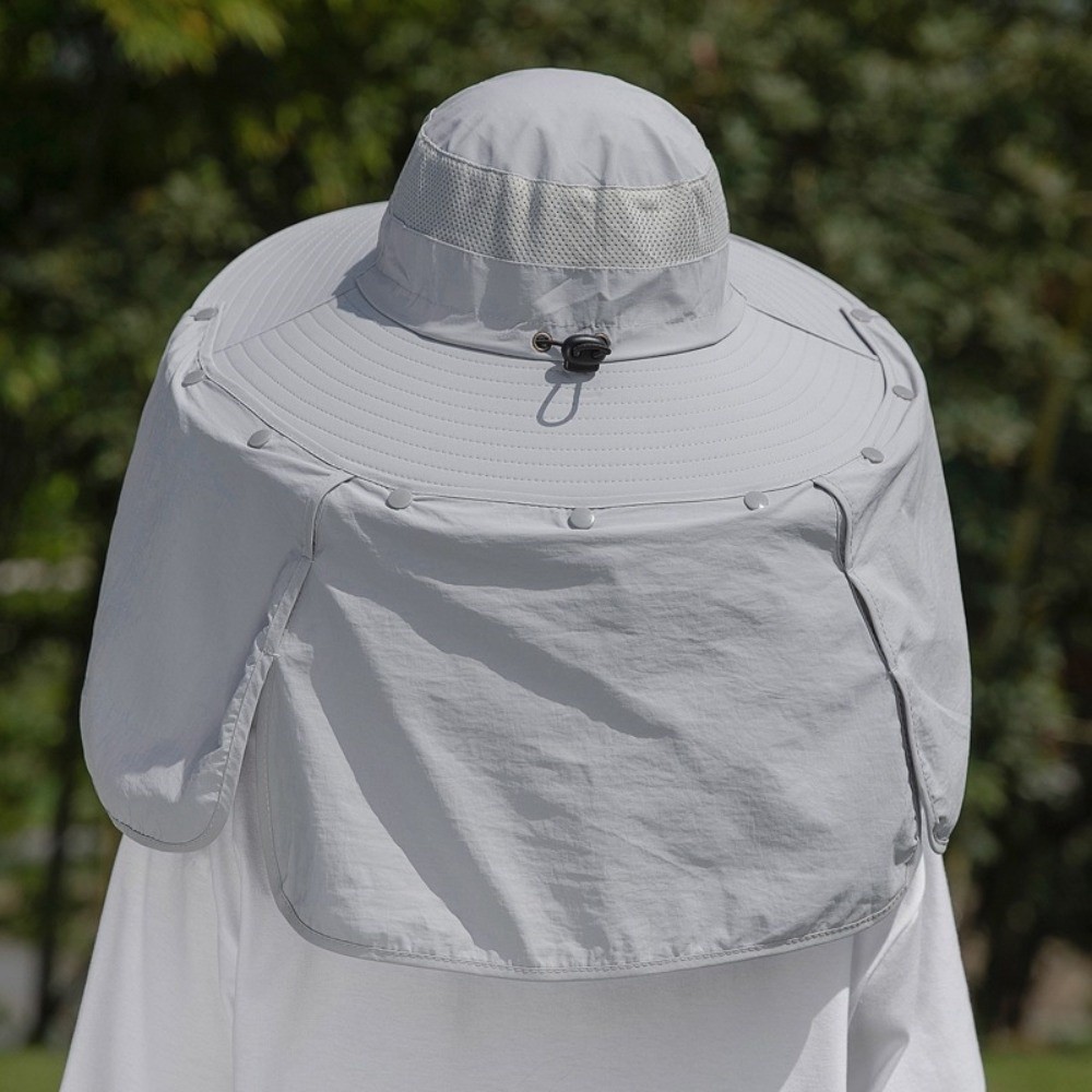 Simple Cloth Men Sun Hat Neck  - огляд і ціна Bucket Hat Cotton