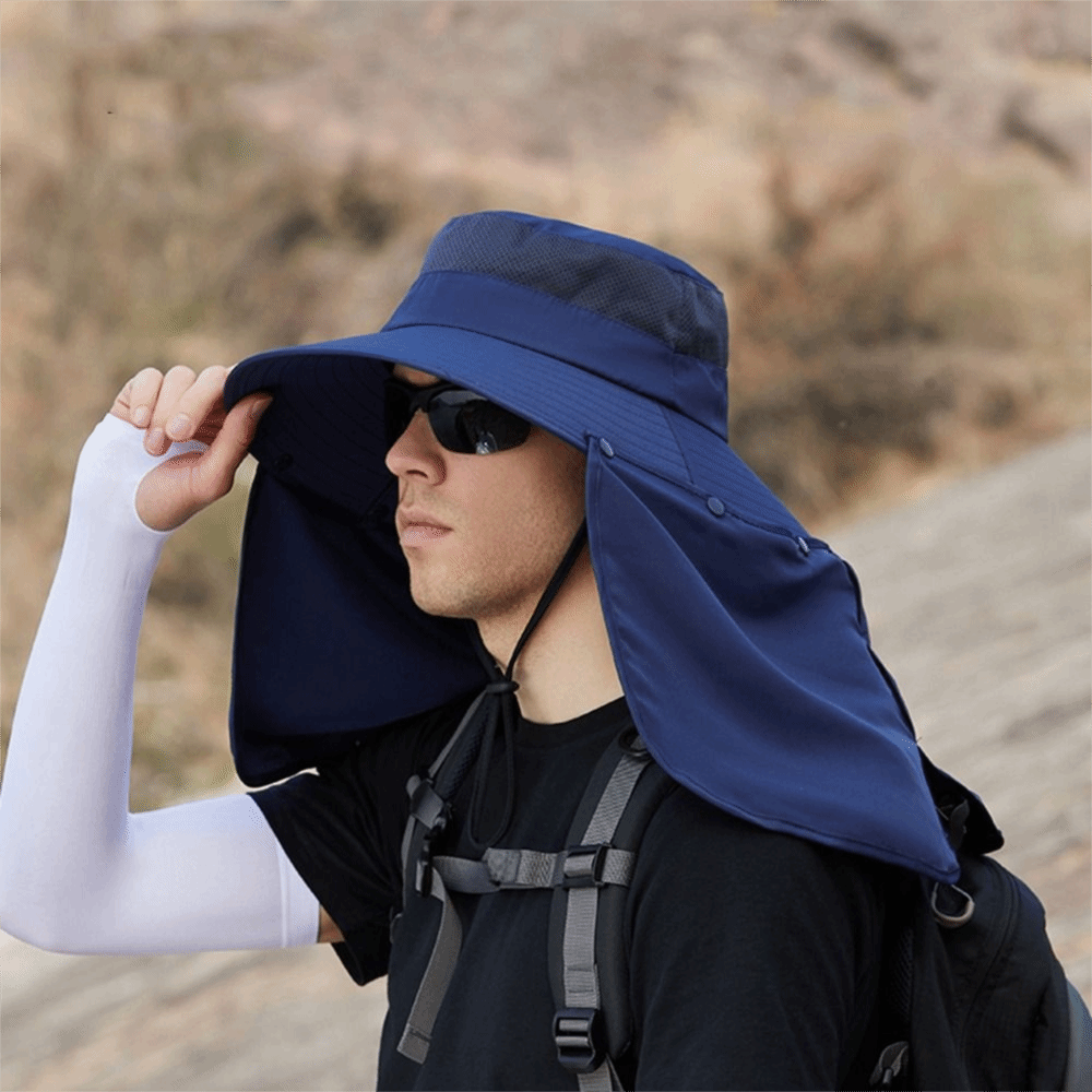 Simple Cloth Men Sun Hat Neck  - огляд і ціна Bucket Hat Cotton