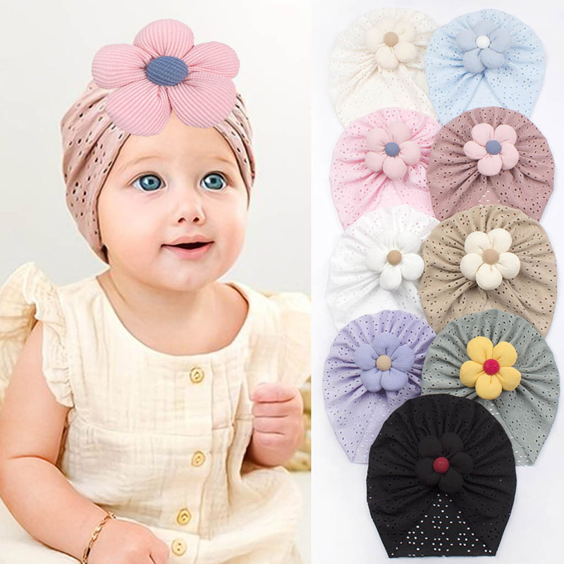 3D Flower Baby Turban Cap Summ - огляд і ціна Dad Hat Cotton