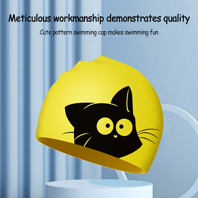 Cute Cat Swimming Cap For Long - огляд і ціна Swim Hat Silicone