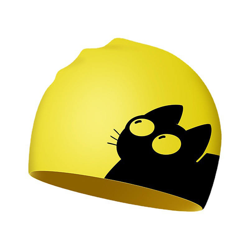 Cute Cat Swimming Cap For Long - огляд і ціна Swim Hat Silicone