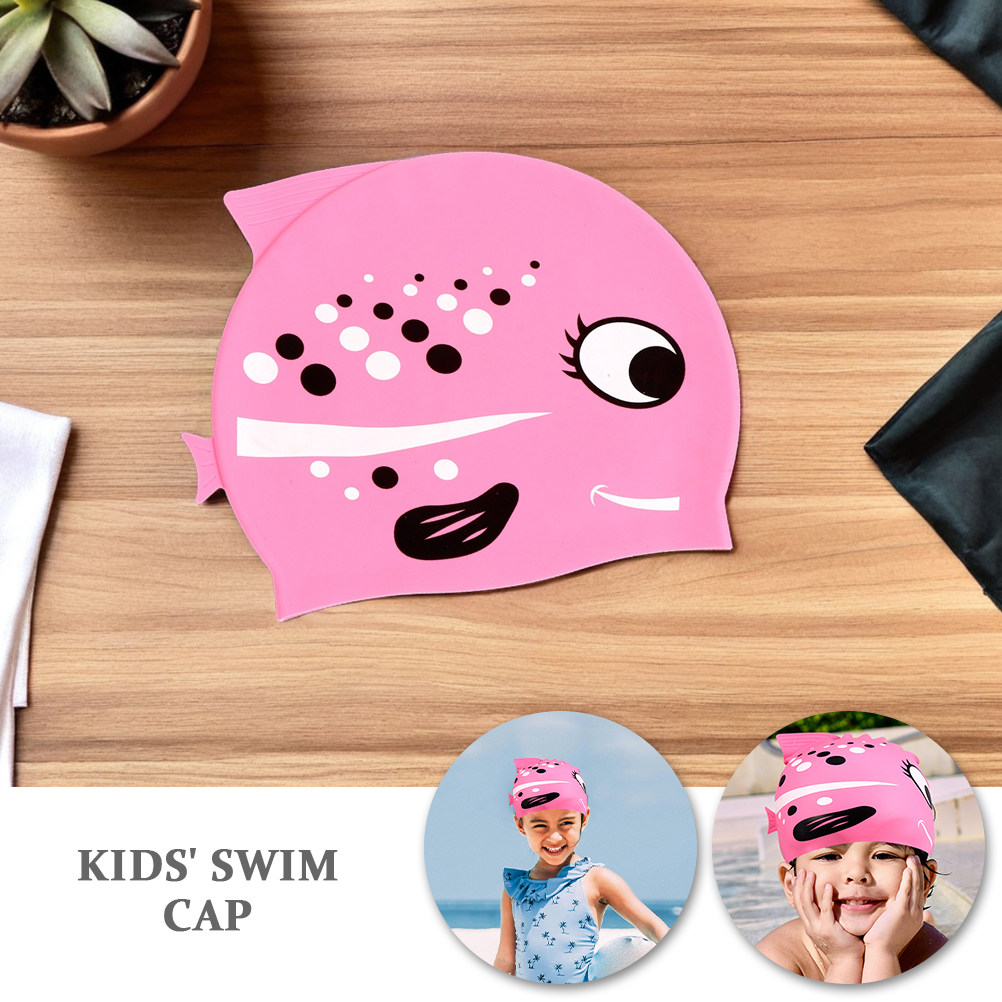 2Pcs Kids Cartoon Fish Silicon - огляд і ціна Swim Hat Silicone