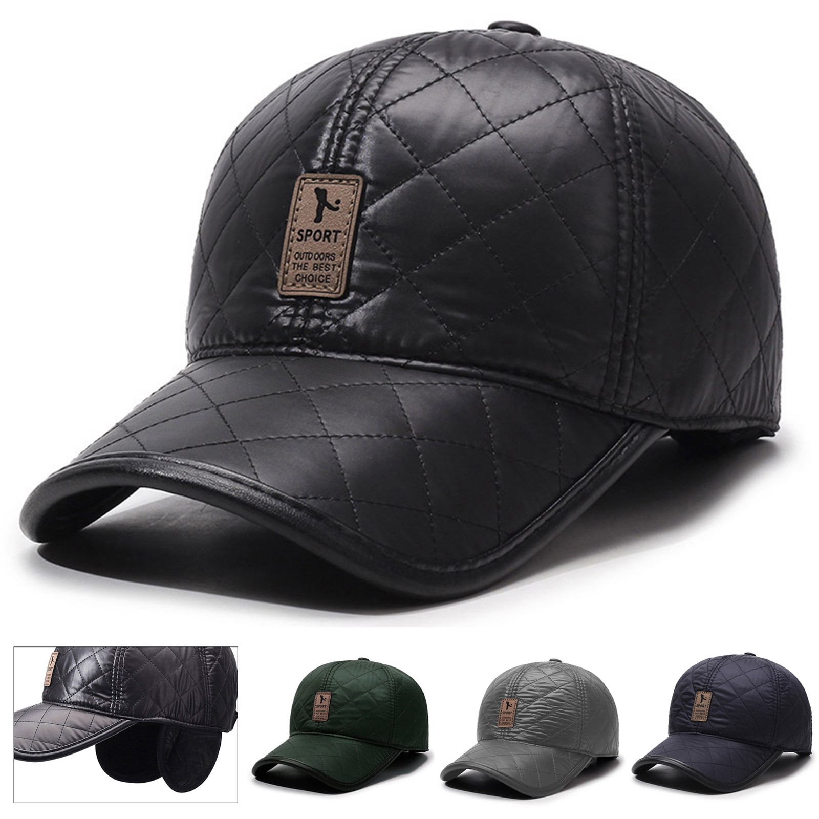 Winter Men PU Baseball Cap War - огляд і ціна Winter Trapper Hat