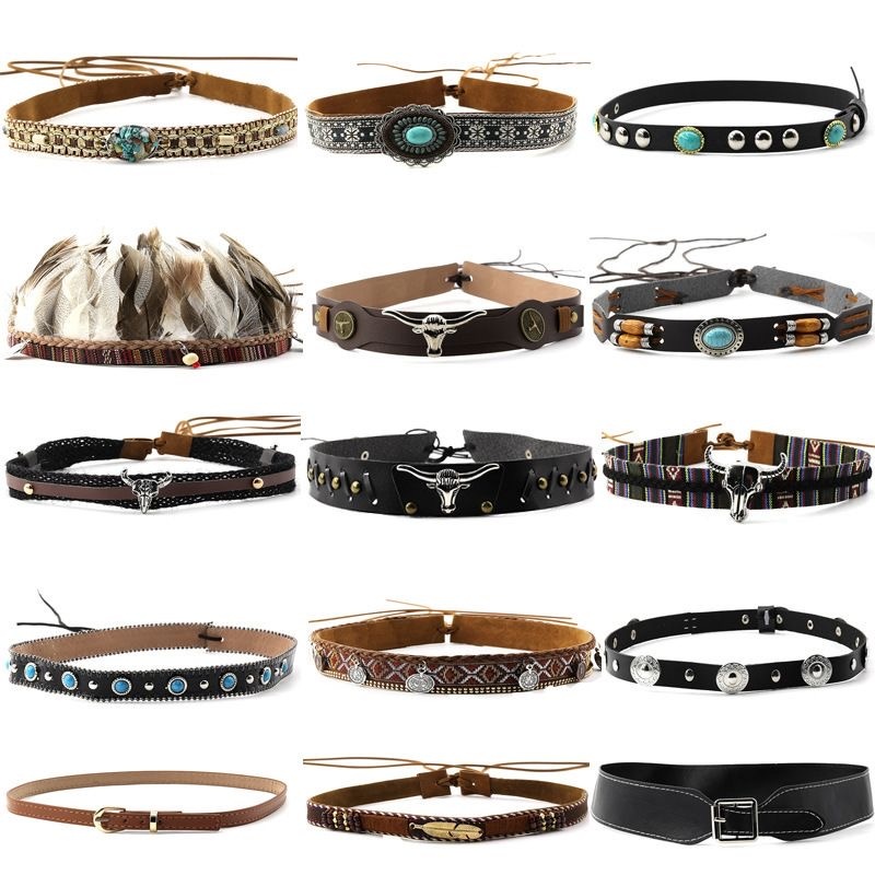 Retro Ethnic Style Belt, Headb - огляд і ціна Cowboy Hat Straw