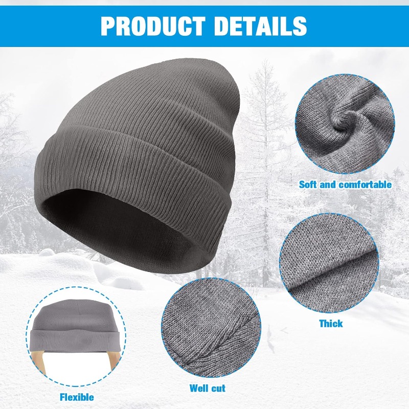 1pc Winter Warm Thick Beanie H - огляд і ціна Beanie Cuffed Knit