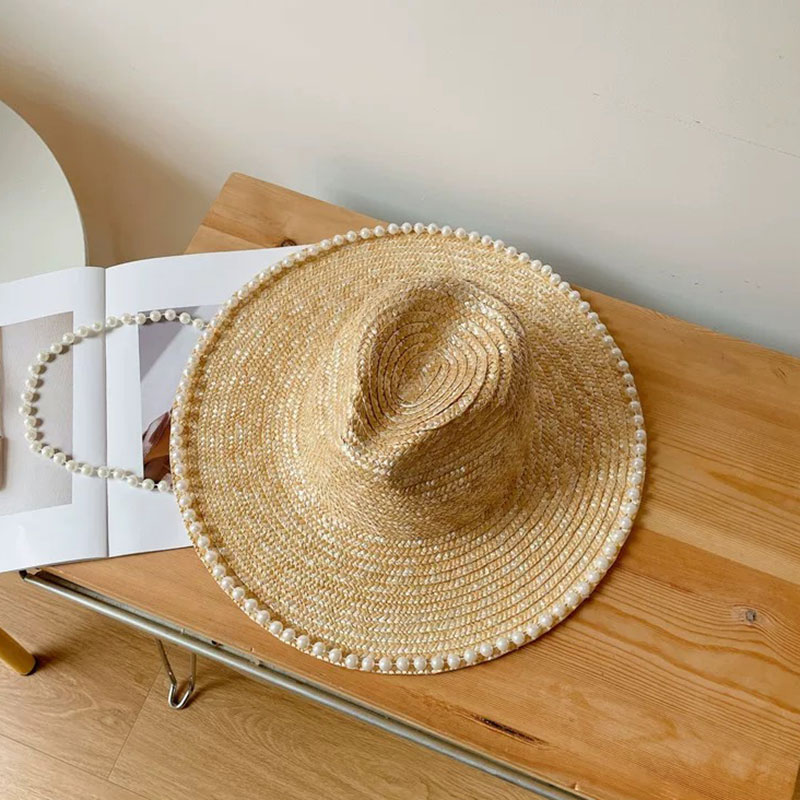 New Summer Fashion Pearl Chain - огляд і ціна Cowboy Hat Straw