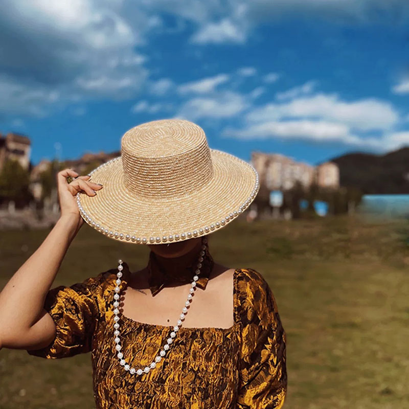 New Summer Fashion Pearl Chain - огляд і ціна Cowboy Hat Straw