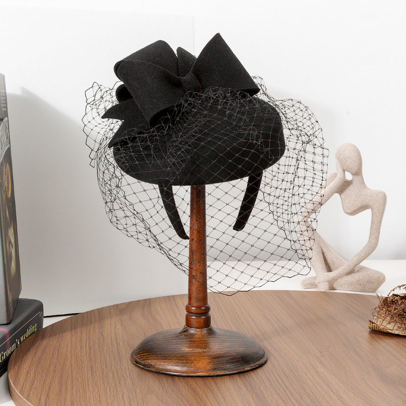 French Black Beret Fascinator  - огляд і ціна Beret French Wool