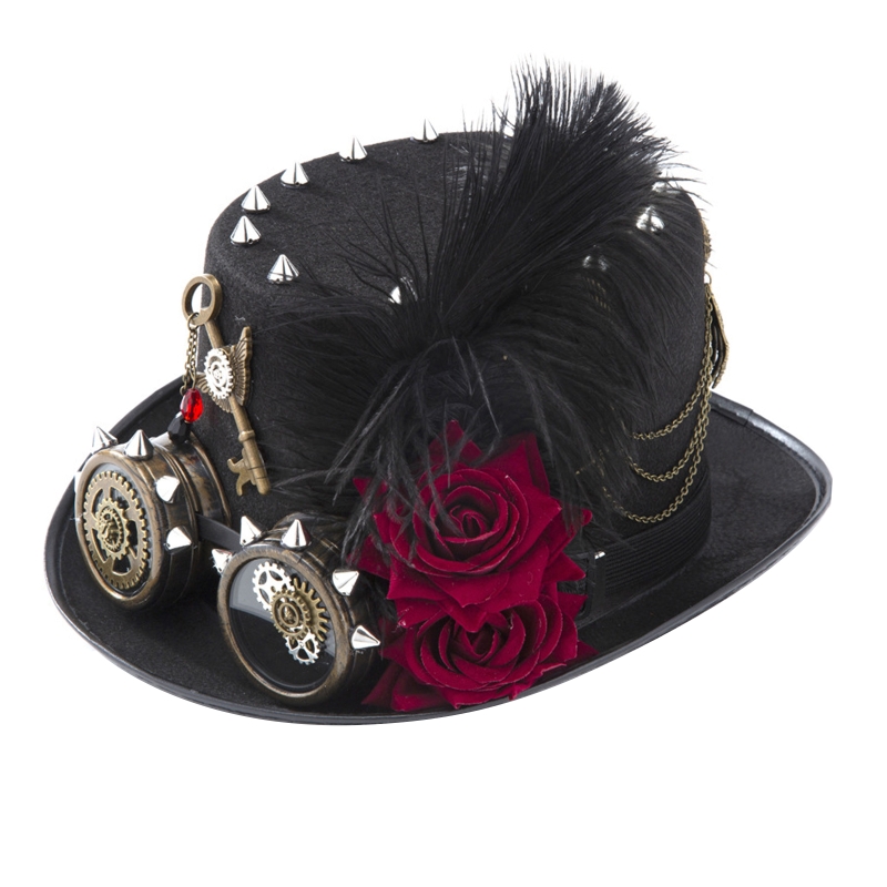 Y166 Vintage Steampunk Hat Top - огляд і ціна Fedora Hat Wool