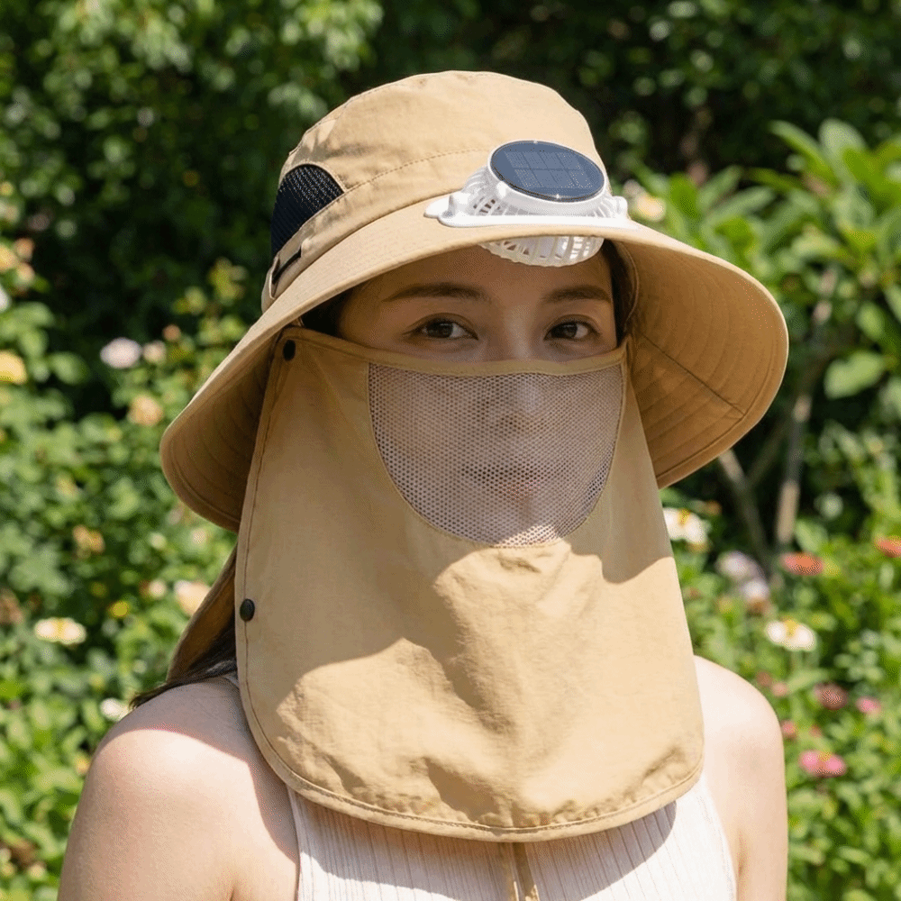 Portable Solar Rechargeable Fa - огляд і ціна Sun Hat Wide Brim