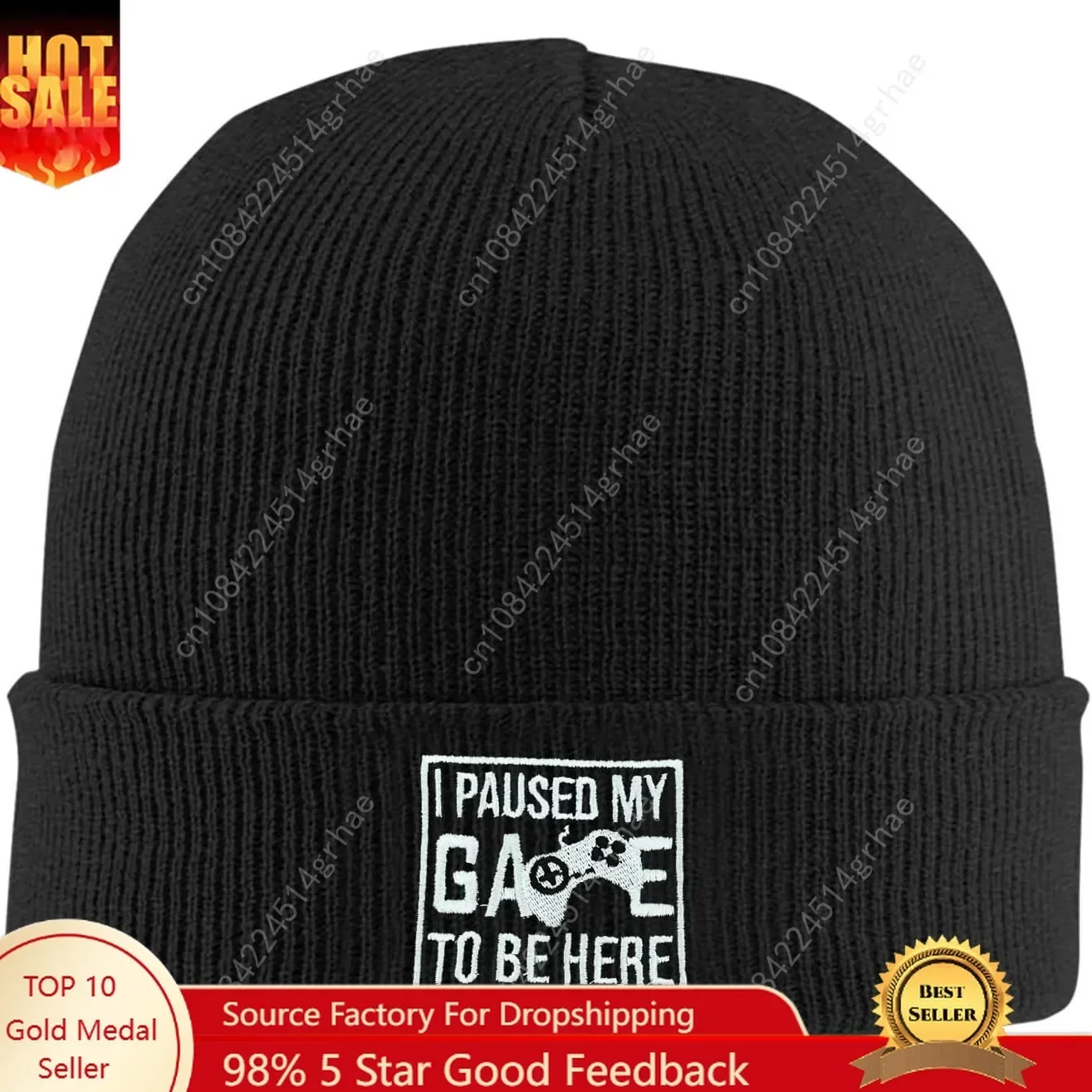 Fish Embroidery Beanie Hat Win - огляд і ціна Beanie Cuffed Knit