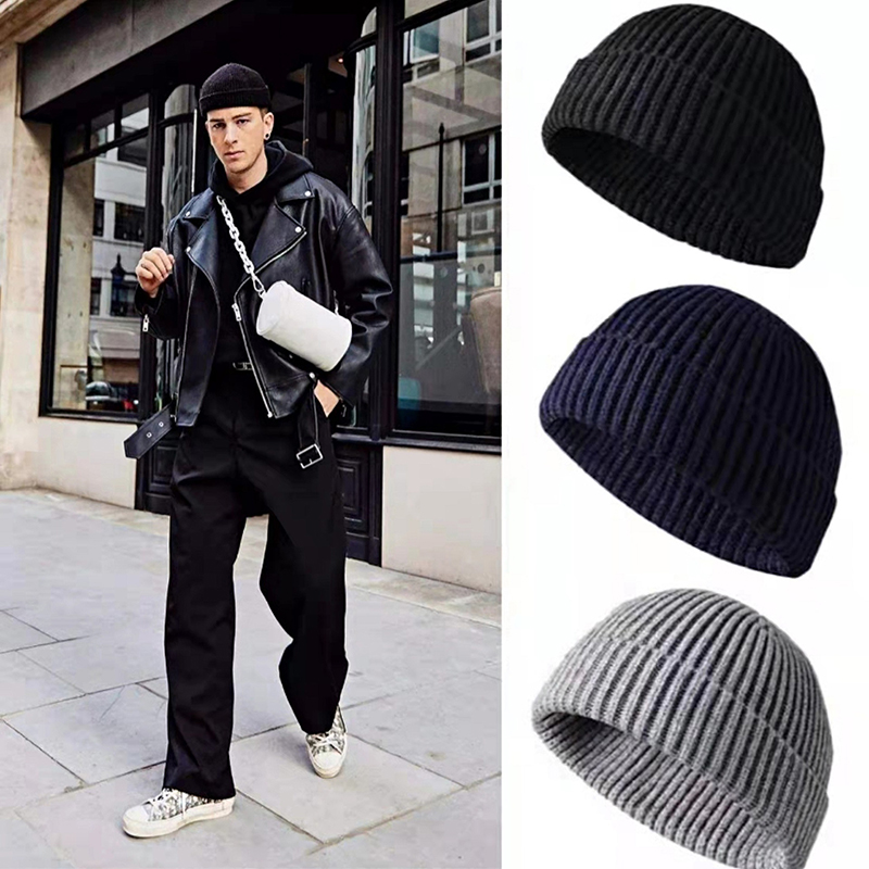 1Pcs Winter Warm Unisex Wool B - огляд і ціна Beanie Cuffed Knit