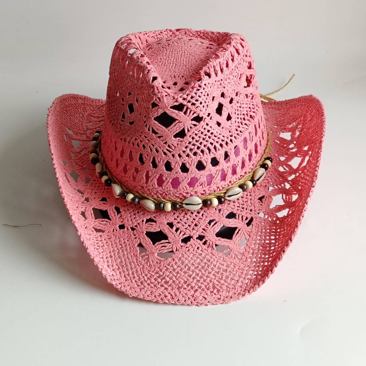 Pink Cowboy straw hat  hollow  - огляд і ціна Cowboy Hat Straw
