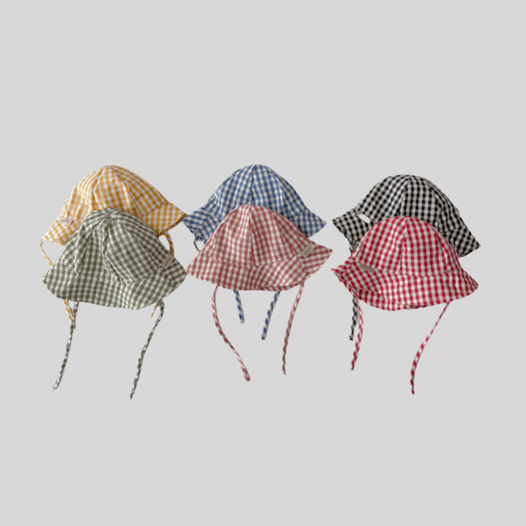 Ins Style Plaid Baby Bucket Ha - огляд і ціна Sun Hat Wide Brim